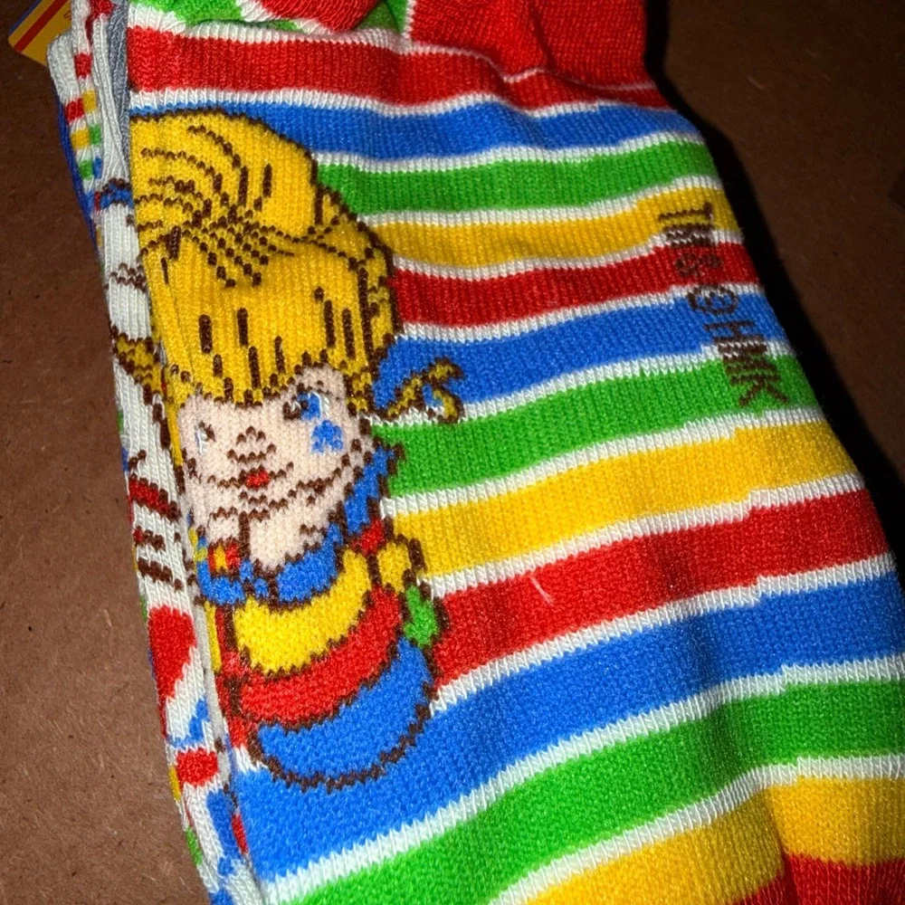Rainbow Brite No-Show Socks OS 4-10 NEW 6 Pairs Multi Color Stripe Retro